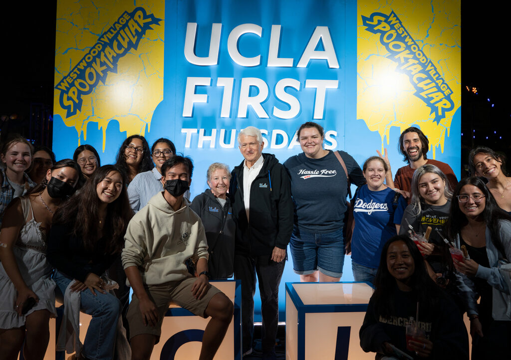 "

Chancellor Block and Carol Block join students for a ""spooktacular"" Halloween-themed First Thursdays event. "