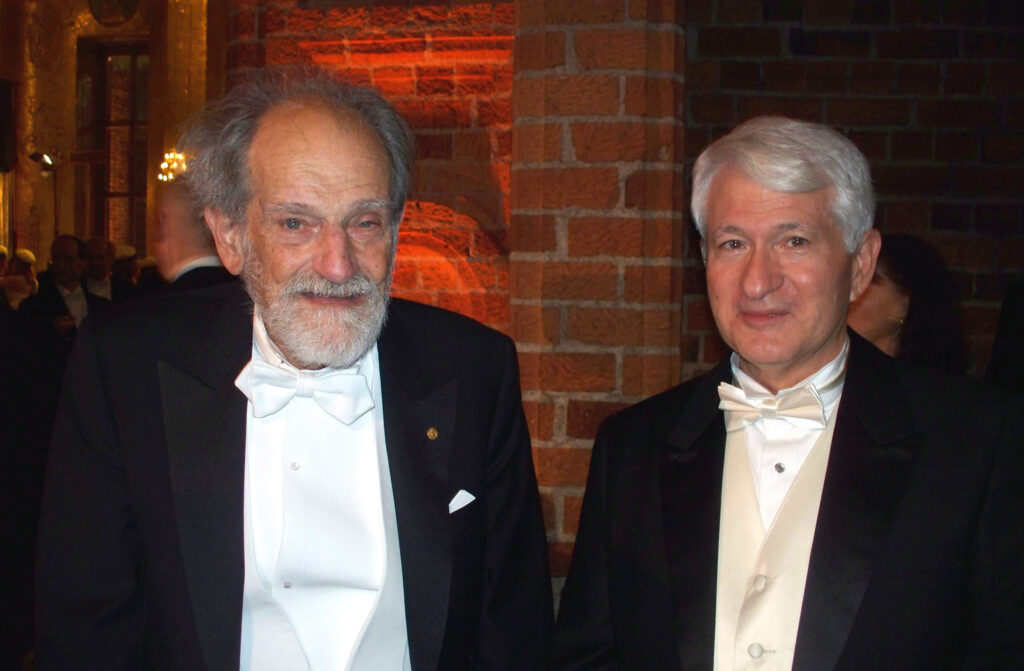 Chancellor Block with Nobel Laureate Lloyd Shapley in Sweden in 2012.